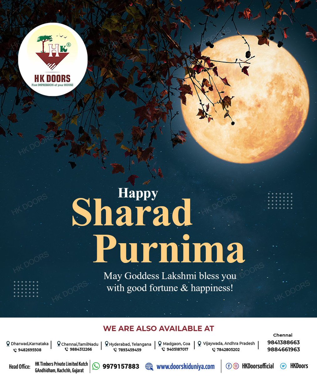HkDoors's tweet photo. Wishing good health &amp; happiness to all on Sharad Purnima. May Goddess Laxmi shower us with her blessings. 

#HappySharadPurnima #SharadPurnima https://t.co/gn1xNqAKwi
