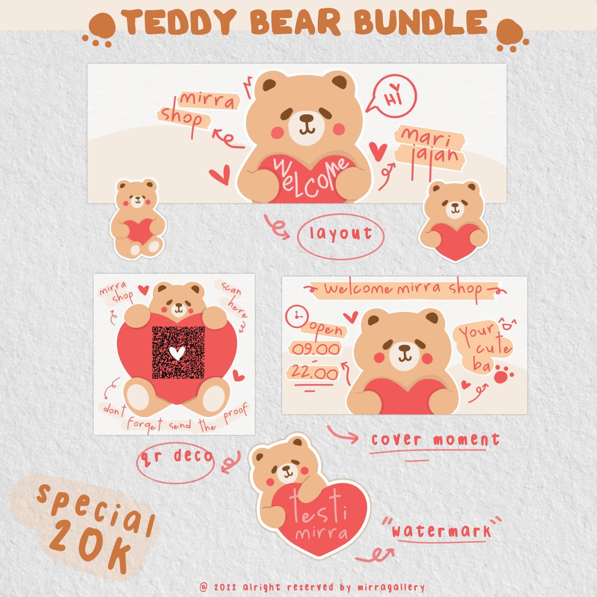 dumifafanart's tweet image. Help rt thank you 🥰

Hai karena hari ini aku ultah aku bikin special bundle tema teddy bear 😄🙌 
Yang mau take atau tanya2 bisa dm aja yah harga tertera di pict 

Free replace text ✅ 

#zonauang #zonaba #zonajajan