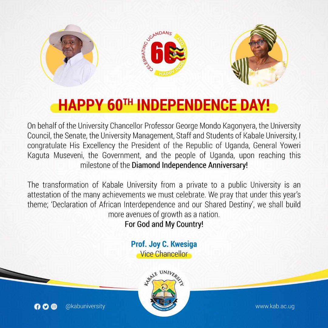 jckwesiga's tweet photo. Happy and proud 60th Independence Day!
May the spirit of independence be imbued in us, in our mind, bodies and soul. https://t.co/8tVO6L9loz