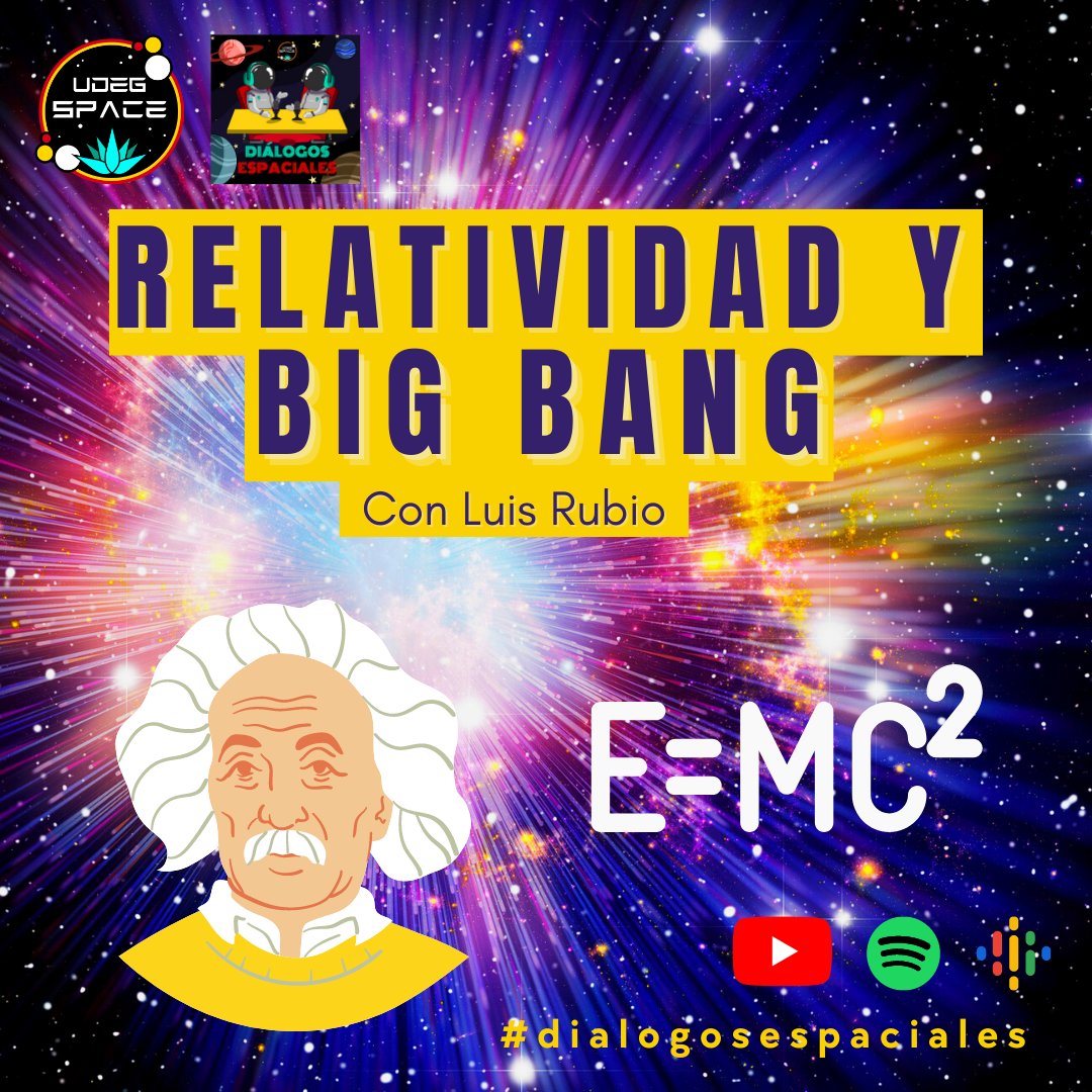 dialogoespacial's tweet photo. ¡Nuevo episodio! Hablamos con Luis Rubio de la #relatividad y la curvatura del espacio tiempo, la #teoríadelBigBang, la expansión del #universo, la constante #cosmológica https://t.co/mI3R2FjKwr #udegspace #dialogosespaciales #podcast #cazadoresdeestrellas #radiocucei @udegspace https://t.co/hDfmCvPF96