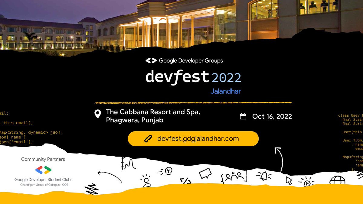 dsccgc's tweet photo. #DevFest is an annual event hosted by the @GDGJalandhar to bring the technology closer to the developers.

We @dsccgc team as the community partners would like you all to be a part of this amazing and educational event.

-> https://t.co/KCMvV2wGva

@SVrijraj @_varshajaiswal_ https://t.co/wcLyK58OTT