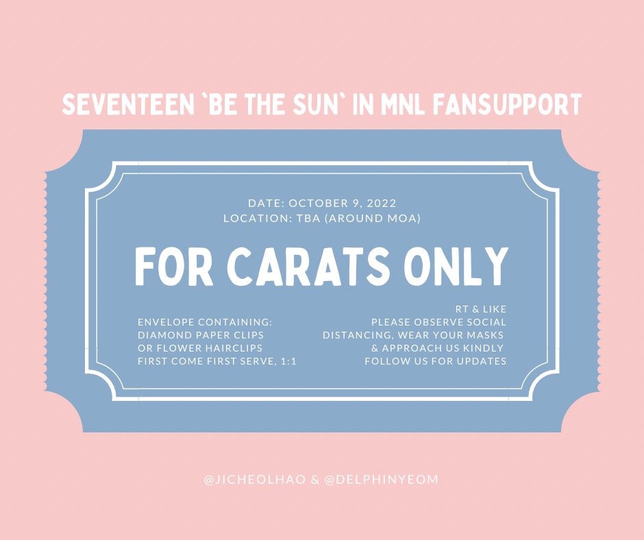 jicheolhao's tweet photo. SVT ‘Be The Sun’ Freebies 🫶🏻 @pledis_17 

FOR CARATS ONLY!!!

Diamond clip &amp; flower that never wilts💖
- rt &amp; like
- will post updates later 
- strictly 1 per person
- no mobbing
- See u later!

with @delphinyeom 

#BeTSinManila #BeTheSuninManila #BeTSinMNL #BeTheSunManila https://t.co/9iZzYWInnk