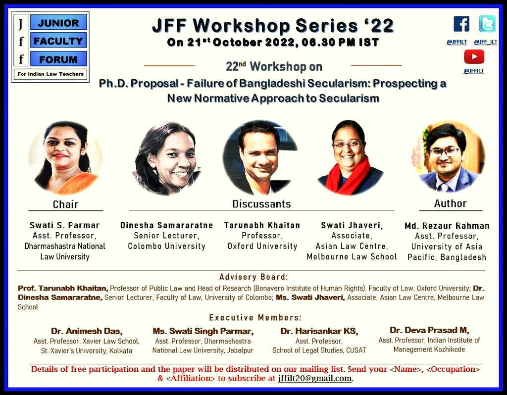 Junior Faculty Forum for South Asian Law Teachers tweet media