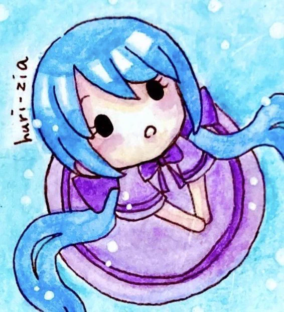 #あなたのあお色の作品を見せてください #オリジナルイラスト #リトルゆきちゃん 
