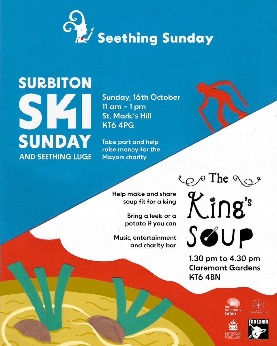 Can you believe it's been 5 YEARS since any of you crazy lot have actually skied down St Mark's Hill!?
This time next week we will be setting up the Ski Sunday course ready to receive your iced up feet, followed by the soul-nourishing King's Soup. From 11am.
Not to be missed...