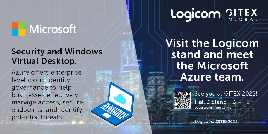 LogicomDisti's tweet image. Stop by the Logicom Stand at #GitexGlobal2022 and talk to the Microsoft team about Azure Virtual Desktop.  We&apos;re waiting for you!

Visit: ow.ly/nC9r50KVC8F to learn more &amp;amp; schedule your meetings.

#LogicomGitex2022 #Microsoft #Azure