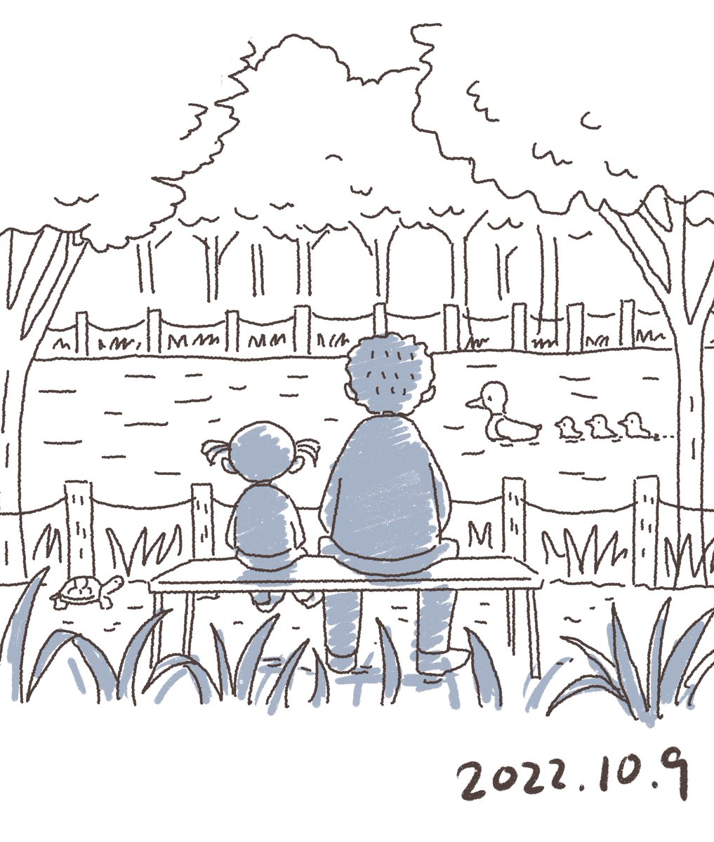 本日のラクガキ。子どもの成長は嬉しいけど、小さい娘と過ごす時間も大切にしたい😌 #育児 