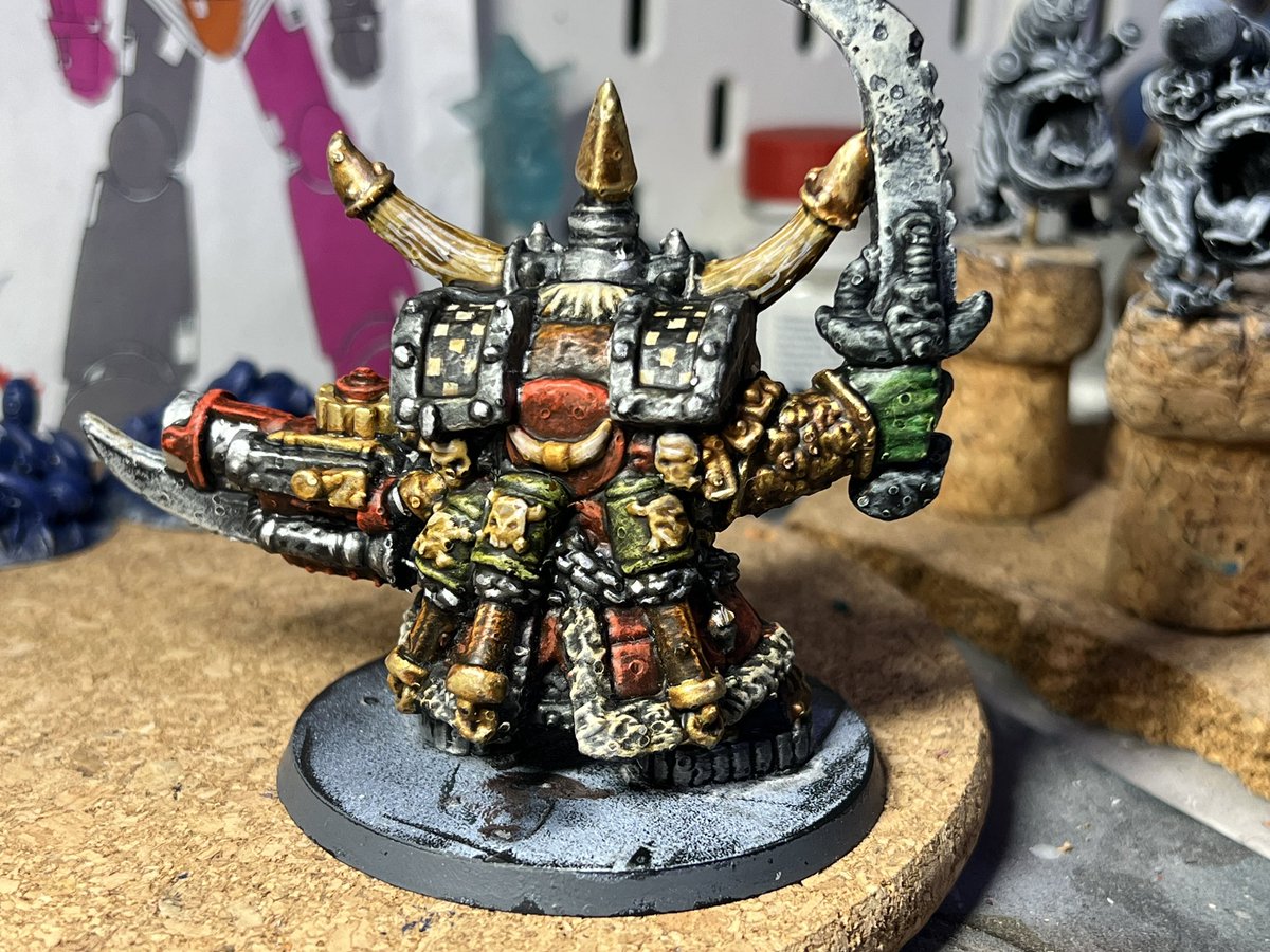 MightySi's tweet photo. Work in progress on my 3d printed and up scaled retro #Ork warboss. Bring on #Orktober https://t.co/pf58RGlkC2