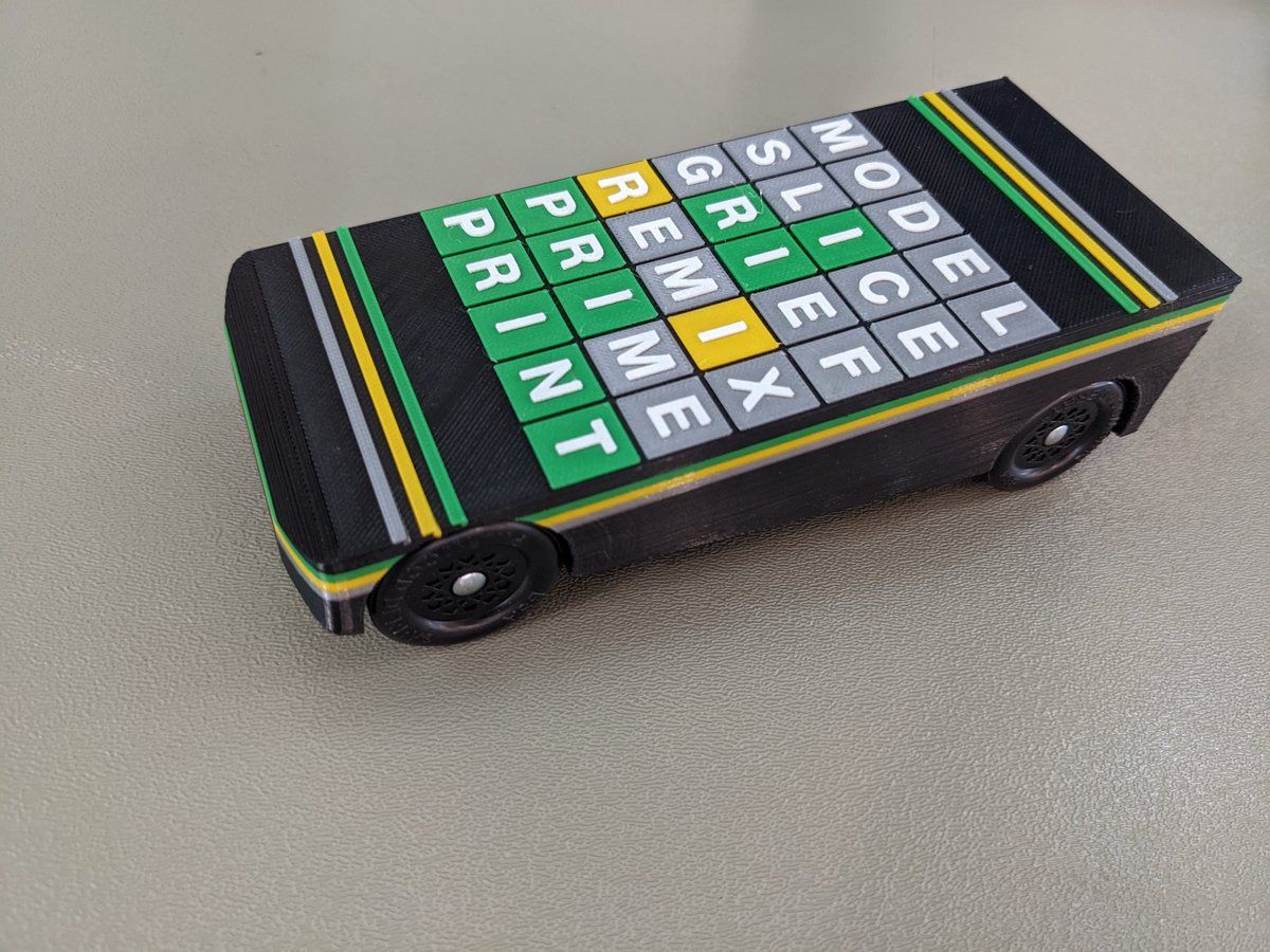 TGAW's tweet photo. Yesterday was so busy I forgot to reveal the words of the #Wordle 3D Printed Derby car. Here is what I ended up with. Thank you for all your suggestions. I think we will have to design again together, Twitter Collaborators. :)
#ERRF2022 #3DPD #3DPrintedDerby https://t.co/JTK7CkdMu3