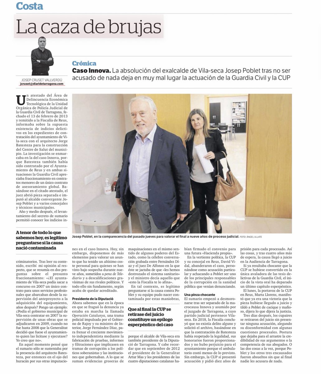Antoni_Gelonch's tweet photo. Amb acusacions falses d corrupció; establint estranyes aliances x incriminar adversaris polítics; dient mitges veritats i fent recaure l'ombra dl dubte sobre algú...es pot fer/es fa molt mal. Cal reforçar el rebuig social contra aquestes maneres d'actuar. Content x Josep Poblet https://t.co/3SHPrOiUCK
