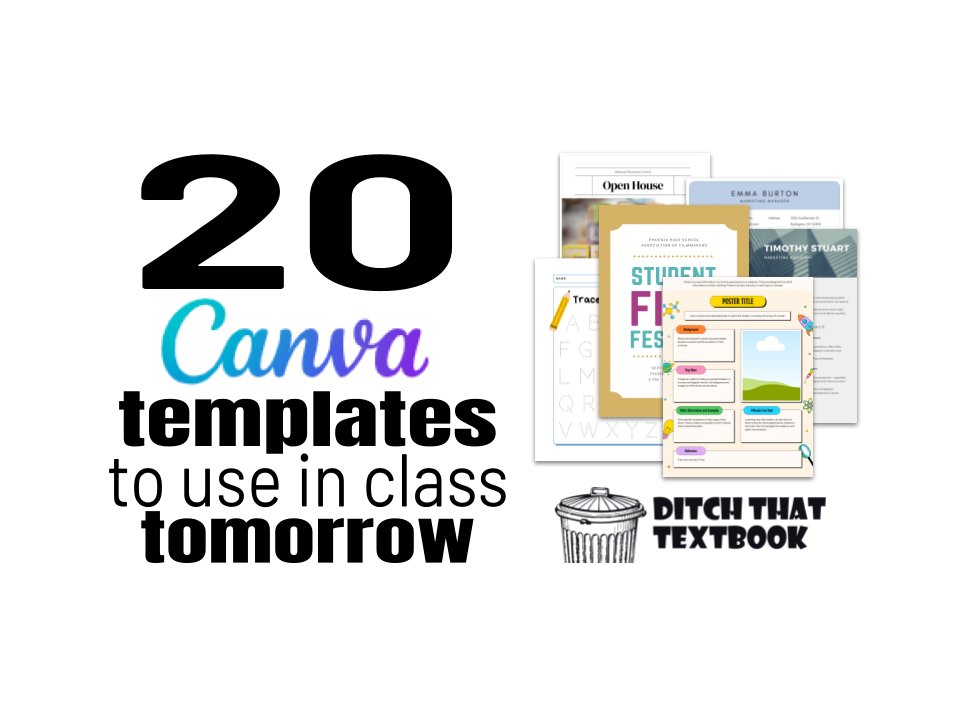 20 Canva templates to use in class tomorrow 📃Resume 📰Newsletter 📘Book cover 🍱Menu ⏳Timeline ✉️Invitation ➕PLUS so many more! ditchthattextbook.com/canva-template… #Ditchbook