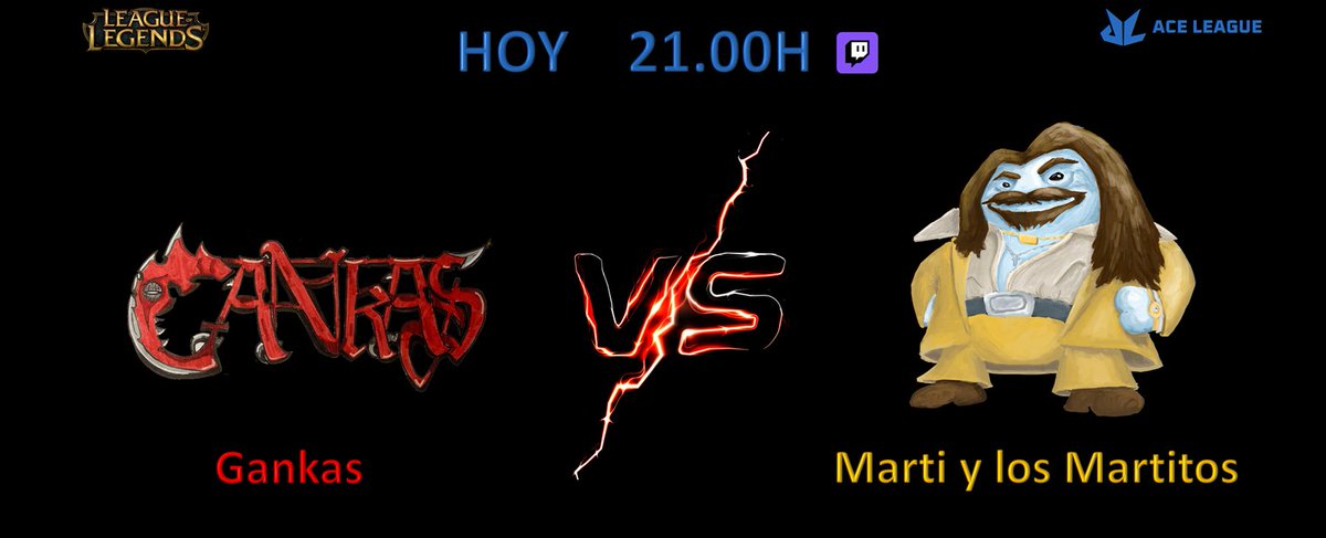 ¡Día de partido!
Esta noche a las 21.00h Marti y los Martitos se enfrentan a Gankas en la segunda jornada de la <a href="/ACELeague_ES/">ACE League</a> 
¡Nos vemos en la grieta!
#GoMartitos