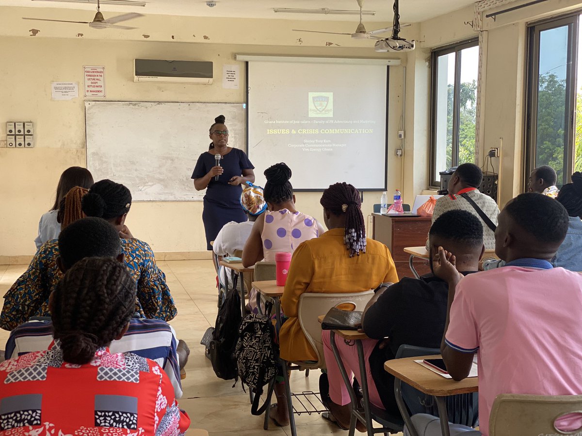 ghanabakwamena's tweet photo. @KumShirley is excited to be here to engage to engage @FOPAM_GIJ students Level 400 on Issues and Crisis Communication.
#FOPAMGIJ #Comms https://t.co/O4WjPTmxXn