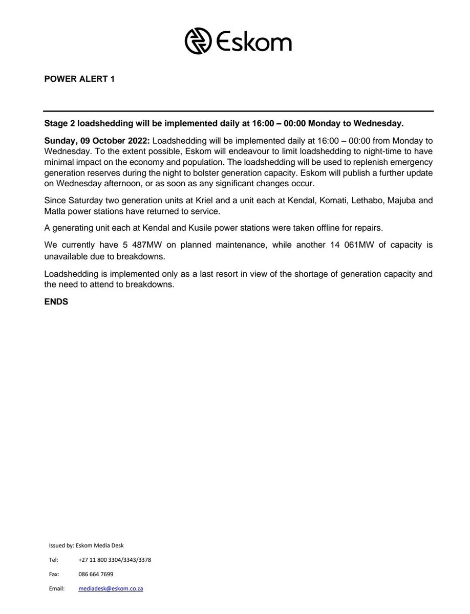 Eskom Hld SOC Ltd tweet media