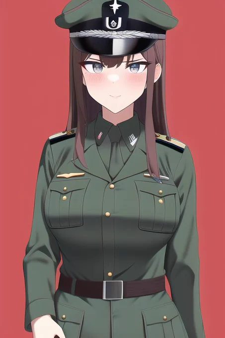 AI作画は服装にツッコミ所が多いが、手軽にミリタリーおねーさん成分を補充できるので非常に有能() 