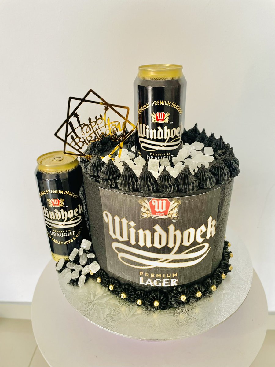 Enjoy your Sunday with ice cold ❄️ WINDHOEK DRAUGHT BEER-CAKE from Natty’s bakery. Dial 0816789286/0856789286