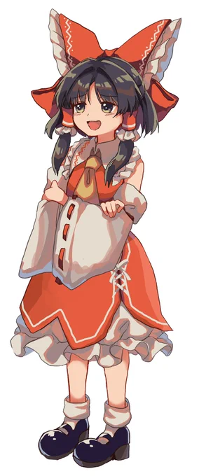 立ち絵風に霊夢さんをのんびり描いておりました。 