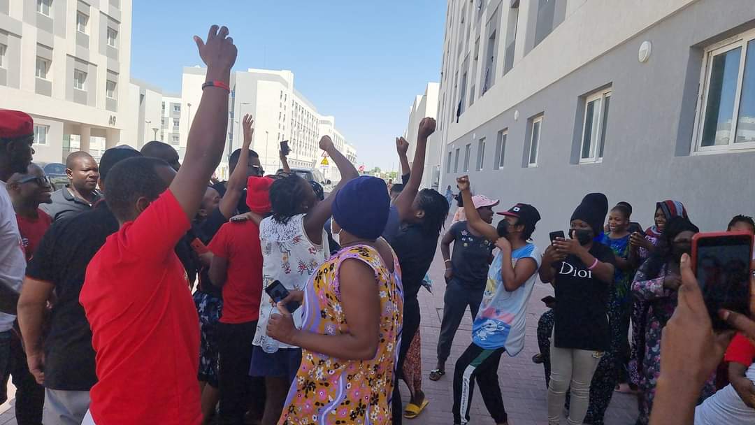 NUP_Ug's tweet photo. In order to raise money to return some of these people  back home after noting that the Ugandan government had completely abandoned them, Bobi Wine, Nubian Li, and a number of other comrades travelled to Dubai this week for a charity event. https://t.co/Jst2koZBVE