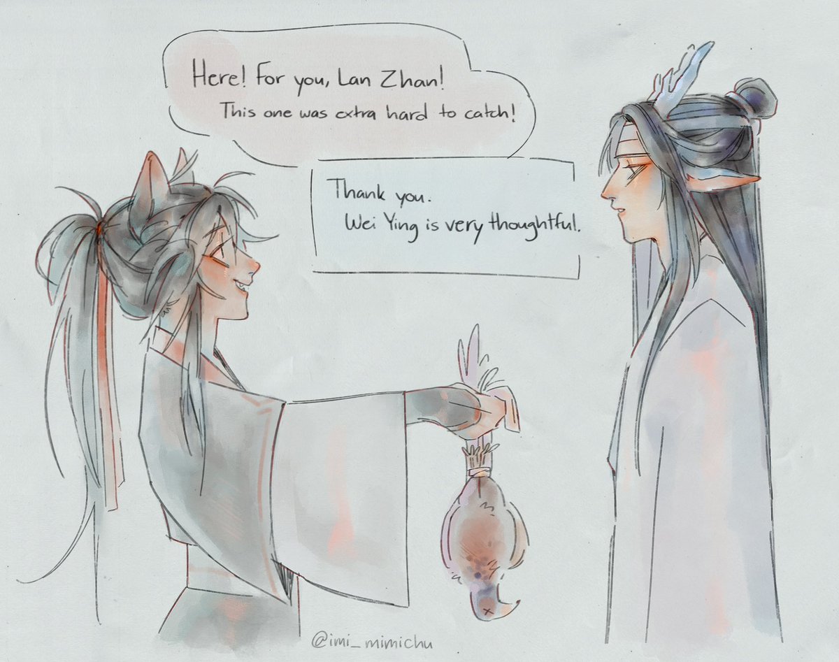 imi_mimimoo's tweet image. Foxxian works 9 to 5 trying to impress dragonji 
#mdzs #wangxian