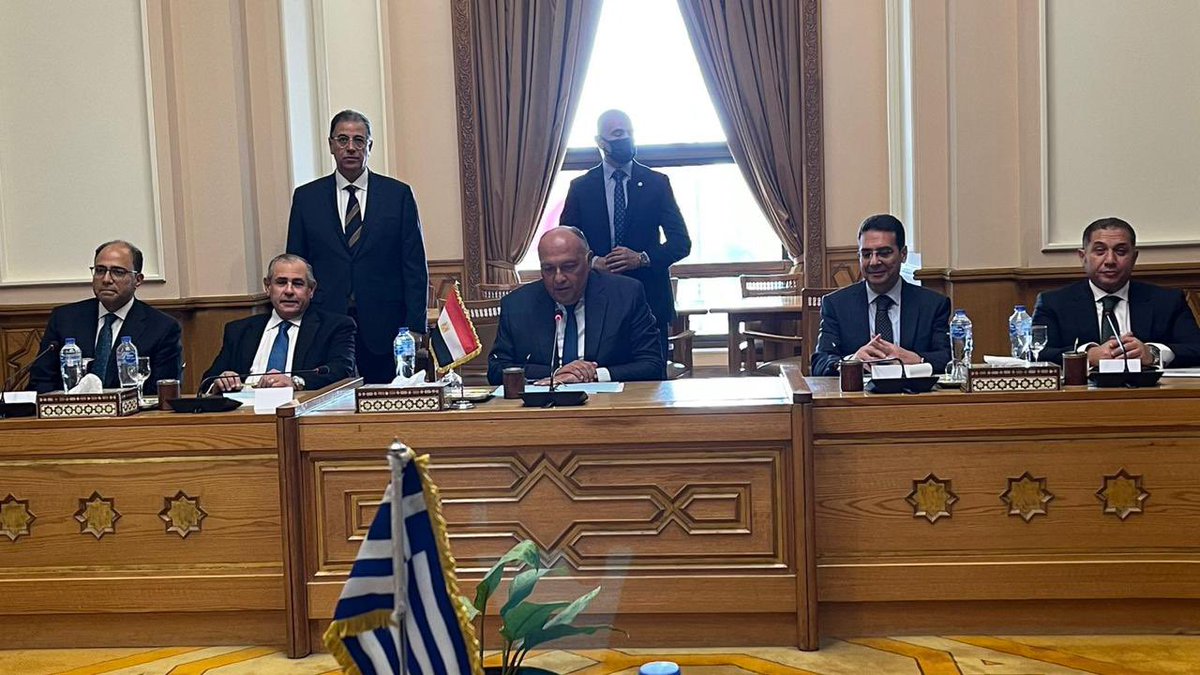 Extensive talks between 🇪🇬 and 🇬🇷 headed by foreign ministers of both countries now.Talks covered all aspects of bilateral relations &amp; ways to enhance them, in addition to exchanging assessments &amp; coordination on regional &amp; international issues of common interest.
  <a href="/GreeceMFA/">Υπουργείο Εξωτερικών</a>