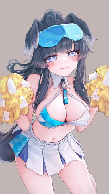 今週はヒビキちゃんです ココナちゃんとヒビキちゃんどちを描くがちょっと迷いましたが、結局ヒビキちゃんの服が気に入りのでヒビキちゃんにします高解像度 ブルーアーカイブ  #BlueArchive #猫塚ヒビキ 