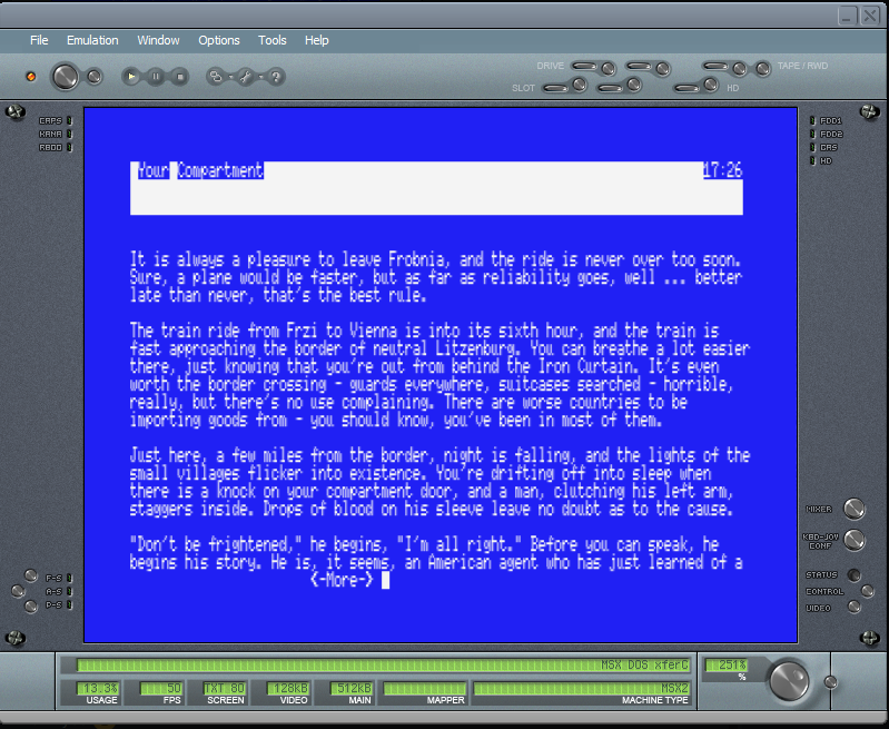 sijnstra's tweet photo. For those following the Vezza CP/M #infocom #zmachine interpreter development, this week saw a few updates. Cosmetic fixes for Shogun. New ports available for #RunCPM #MSX2 and #KayPro - almost enough platforms for @8bit_era . Download: https://t.co/plNLfAuTMs https://t.co/8A0tkaHF8Q