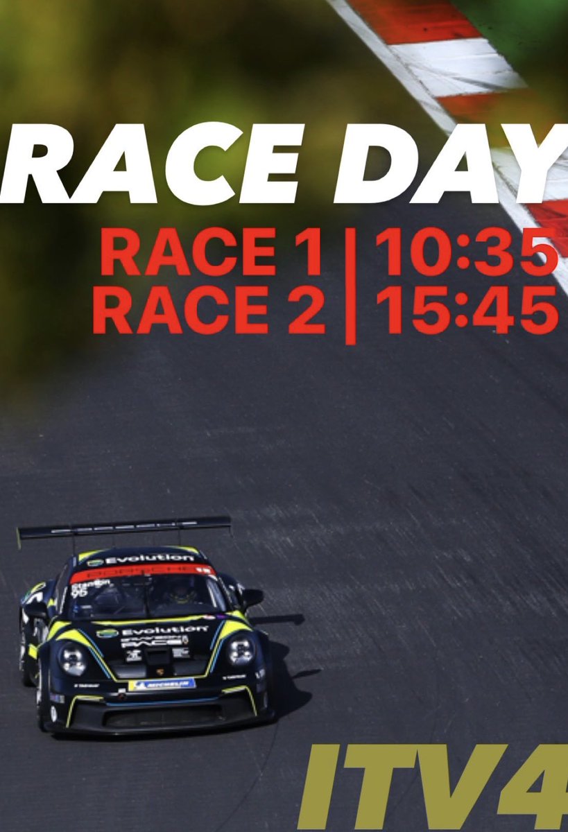 Today is the final race day of the season @Brands_Hatch! Watch live on @ITV4 Race 1 | 10:35, Race 2 | 15:45 🏁👊🏼 @EuropeEvolution @GraysonPaceGP59 @PuffinSolutions @Team_JTR_ @PorscheRacesGB #CarreraCupGB