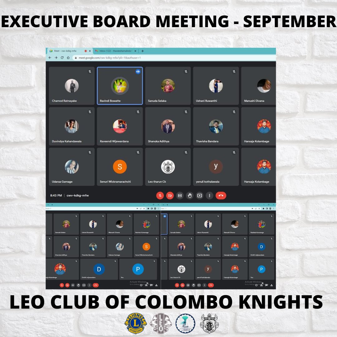 LCCK_II's tweet photo. The Third Exco Meeting for the year 2022-2023 was held successfully on 21.09.2022 Via Google meet.

#Teamknights
#C2Leos
#LeosofSriLanka
#WeServe
#fellowship
#InspireInnovateImpact https://t.co/TBSea7FHah