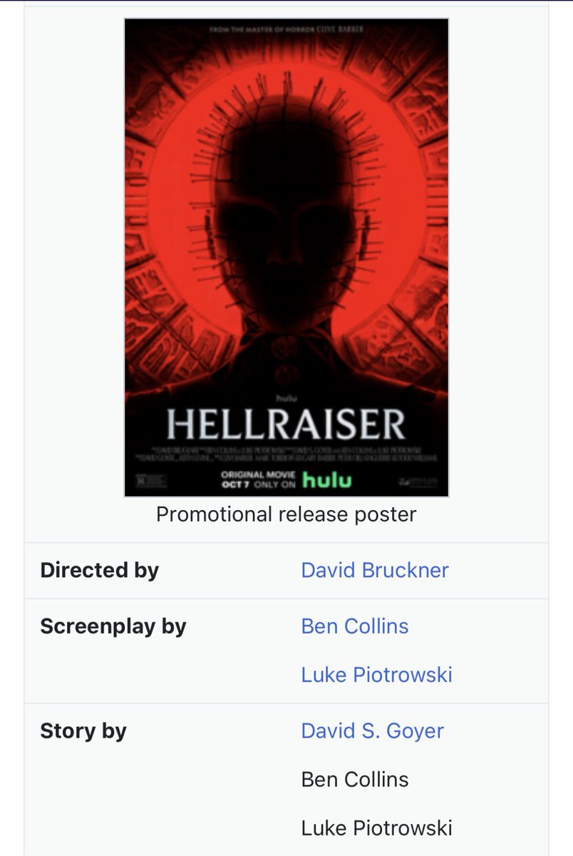 thechexican's tweet photo. Just finished the Hellraiser remake on @hulu. Jammed on the ⏩️ 10 seconds button *so* hard.

Very upset with David Bruckner, Ben Collins, Luke Piotrowski, and whoever the hell put them on this project; they owe me the 1 month subscription fee I dropped to watch this turd https://t.co/DXf7JHBNKe