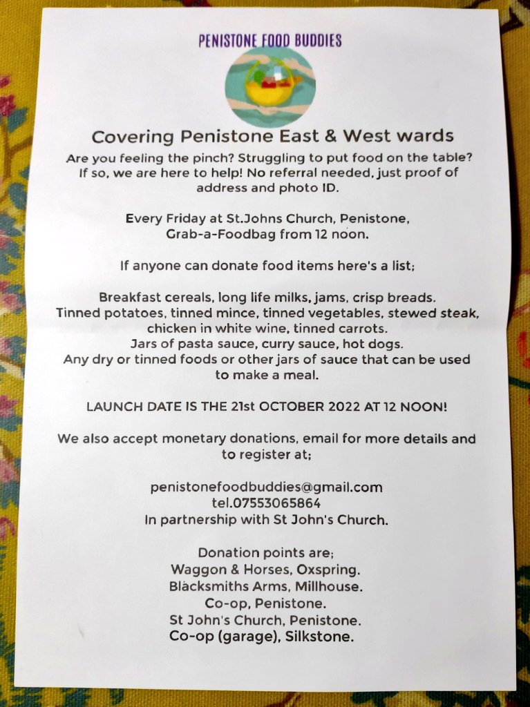 Information for local families, no referral needed, available every Friday 12 noon starting 21 October 💕 Donations very much welcome. @PGSAttendance @PGSALC