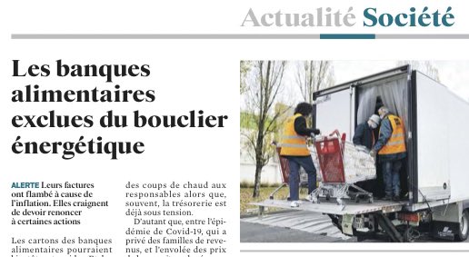 Ce matin les <a href="/BanquesAlim/">Banques Alimentaires</a> alertent dans les colonnes du  <a href="/leJDD/">Le JDD</a> sur l’impact de la hausse du coût de l’énergie : 🔥pour certaines BA une facture X 7, car non intégrées au bouclier tarifaire, en France elles ont aidé +200 000 personnes en 6 mois 🤔
#solidarité #énergie #inflation