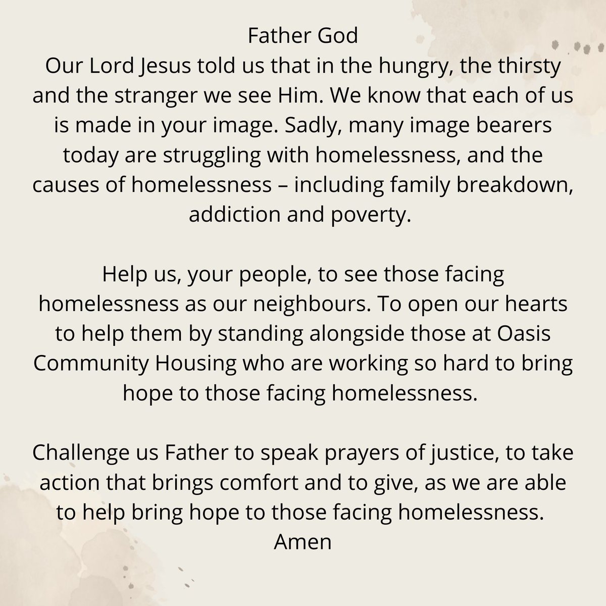 oasiscomhousing's tweet photo. Today is #HomelessnessSunday an opportunity to pause and remember those who need our prayers and support https://t.co/VKraQMTYRL https://t.co/ecXpZZn0qu