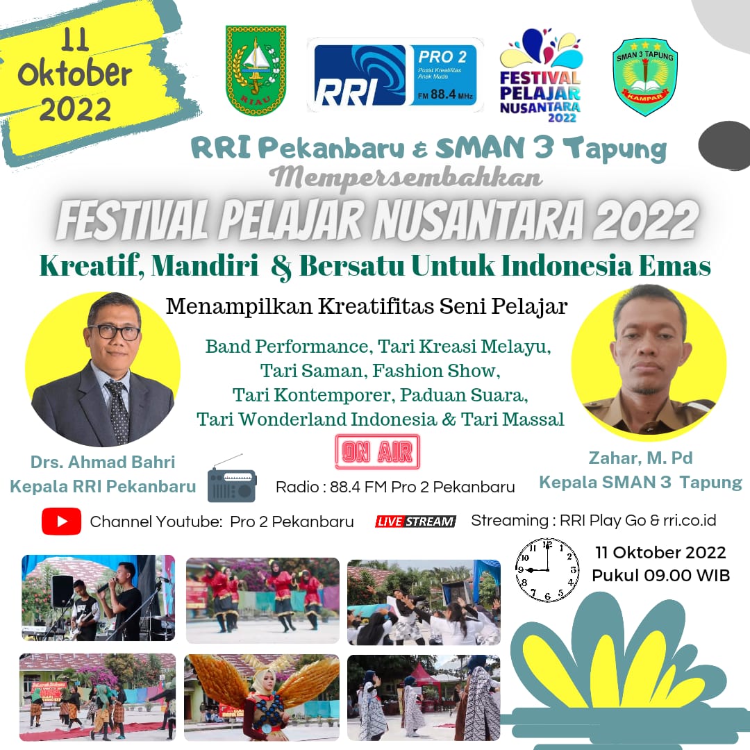 ppid_rri's tweet photo. #FestivalPelajarNusantara
#FPN2022
#KreatifMandiriBersatu
#UntukIndonesiaEmas
#LPPRRI
#RadioRepublikIndonesia https://t.co/OawRV5gHW1