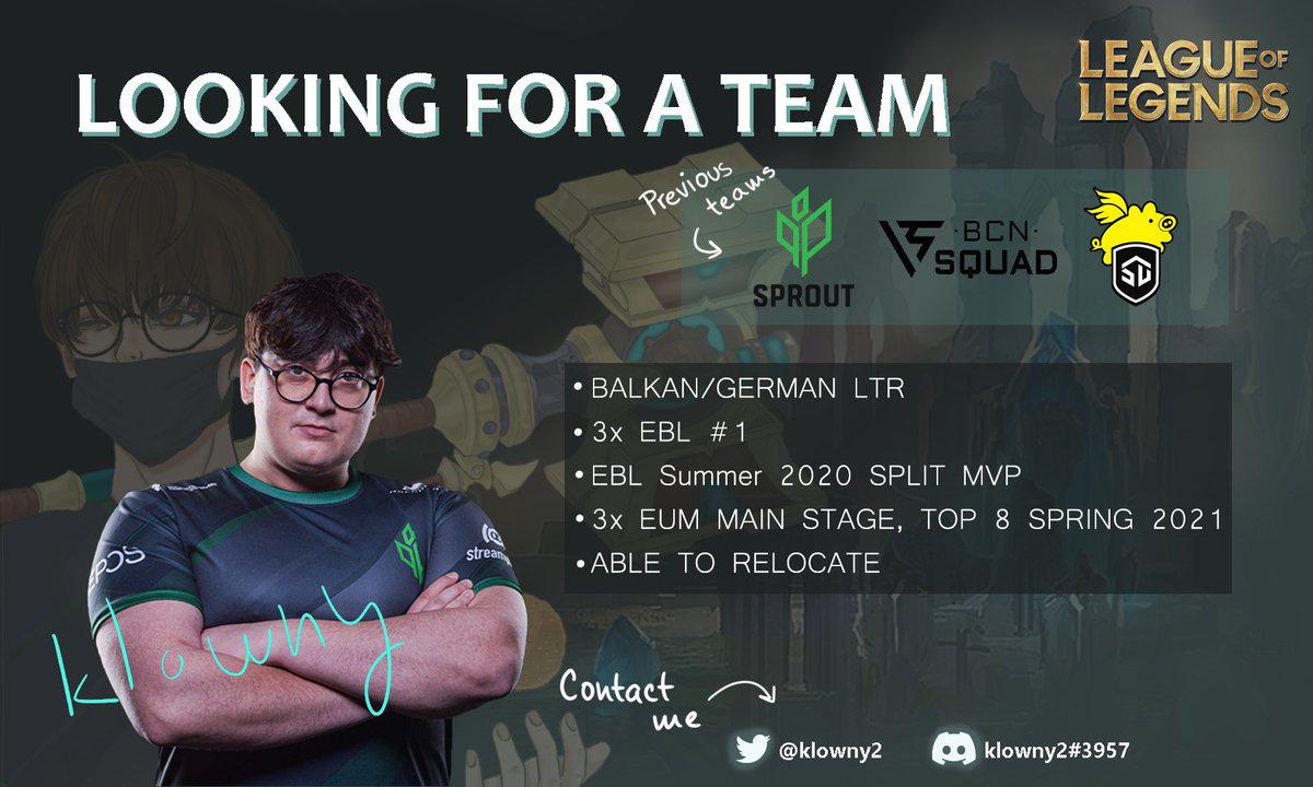 klowny2's tweet image. Still contracted with @sproutGG for Winter cup but im allowed to explore options for 2023.

Open to offers from all regions, VODs upon request

Reference: @lolPrimal @NiceGuyBen_lol or anyone i've played with.

Retweets and likes  =  Happy clown🤡🥰