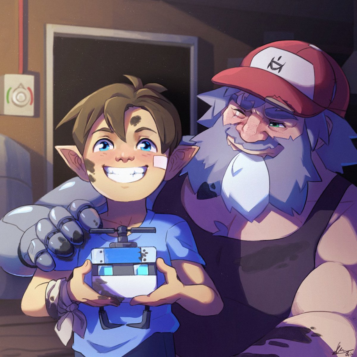 BoundInBlu's tweet image. Found an old photo of me and Laz. With my first invention.