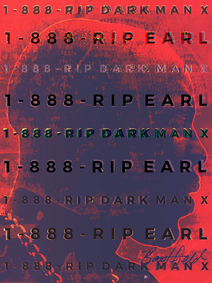 BecomeAPatron's tweet photo. ‘1-888-RIP EARL/DARKMAN X’ by Darrin Keith Bastfield. Tribute to DMX. It’s interesting how it’s both names that are spelled uses the same numbers. #NFTCommunity #nfts #dmx #hiphop https://t.co/8PYiDcONjr