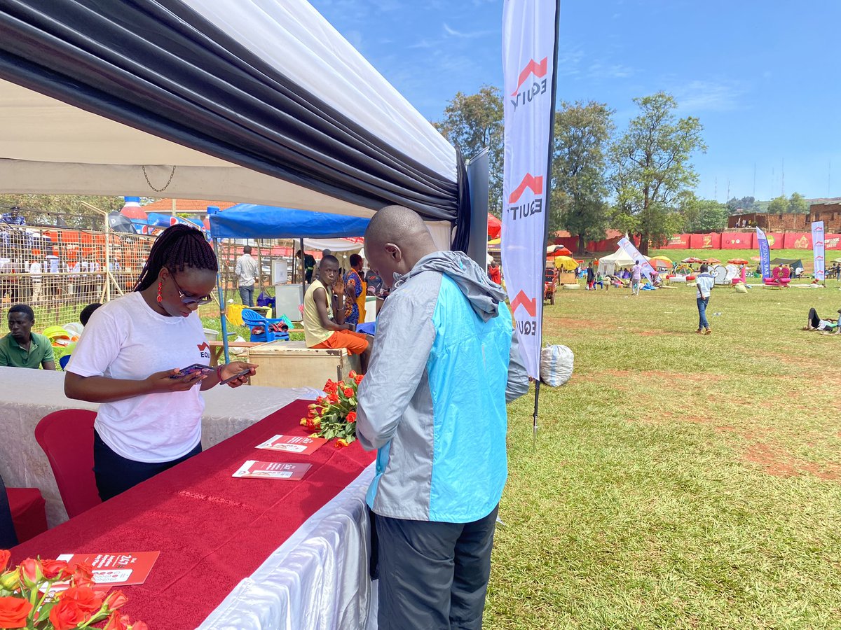 UgEquityBank's tweet photo. Equity Bank is live and on ground at Bugembe stadium in Jinja for the Ekikudhuko Kya Busoga Festival.

For all our Jinja members, be sure to pass by the Equity tent to open a bank account instantly.

#Equity247 https://t.co/6Pee4aJToS