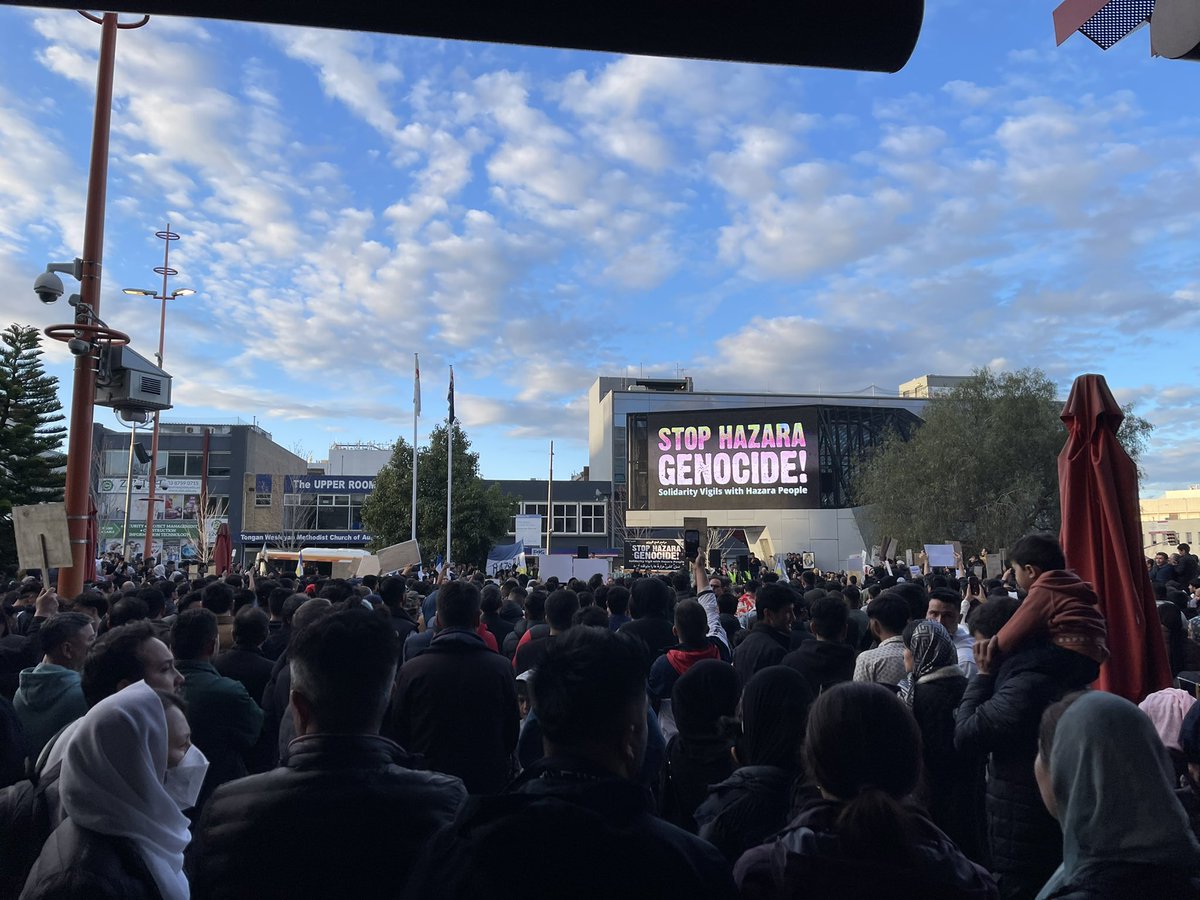 an681535's tweet photo. Demonstration in Melbourne Victoria Australia #StopHazarzaGenocide https://t.co/dvYTyfKg3y