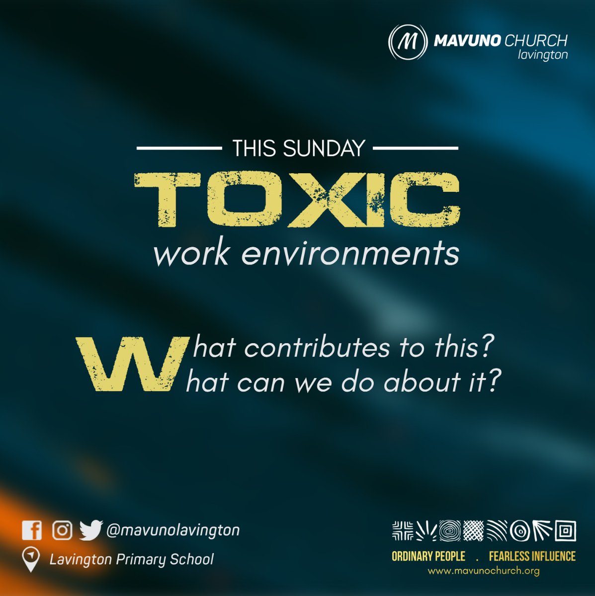 mavunolavington's tweet photo. Welcome to church fam! As we begin our sermon this Sunday, we have one question for you. What did you want to be when you were younger, and why? #mavunolavington #homeofthefearless #toxicworkenvironments https://t.co/OiH7e4eYKA