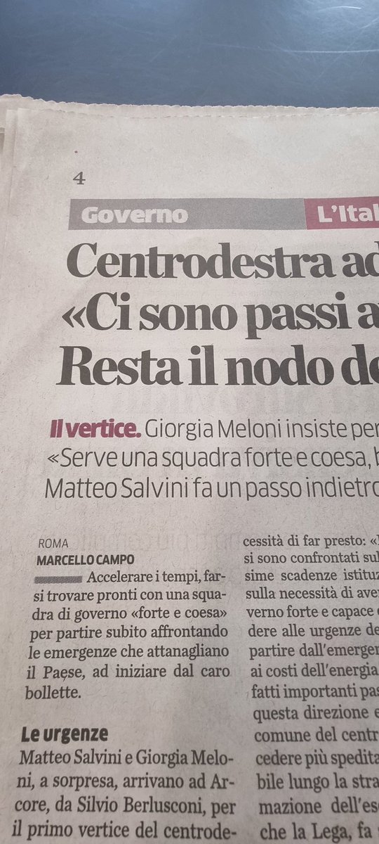 GemmaTognini's tweet photo. Today's headline: Centre Right - we are starting from behind.
The first pars: Meloni says a cohesive team will adress the most pressing emergency facing Italy, the skyrocketing cost of living."
This is why she was elected.
It's the economy, stupid.
#italianelection
#Auspol https://t.co/2mG7P0k0MK