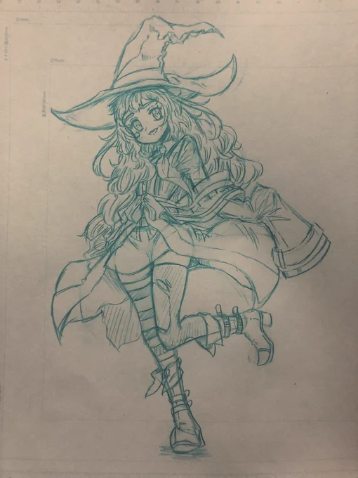 下描きの時に調子に乗りすぎてペン入れで後悔するタイプ 