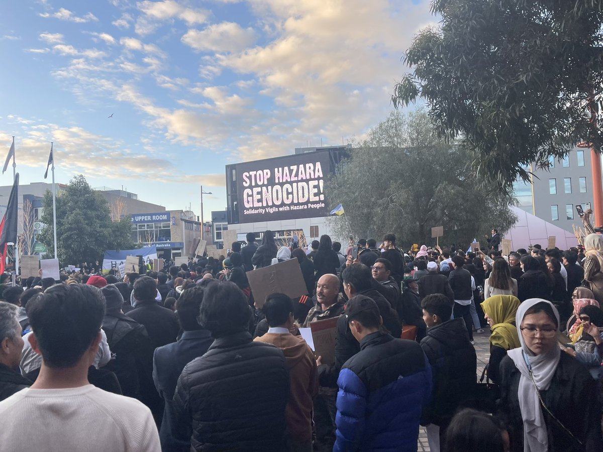 an681535's tweet photo. Demonstration in Melbourne Victoria Australia #StopHazaraGenocide‌‌ https://t.co/U9Ua0jJx97