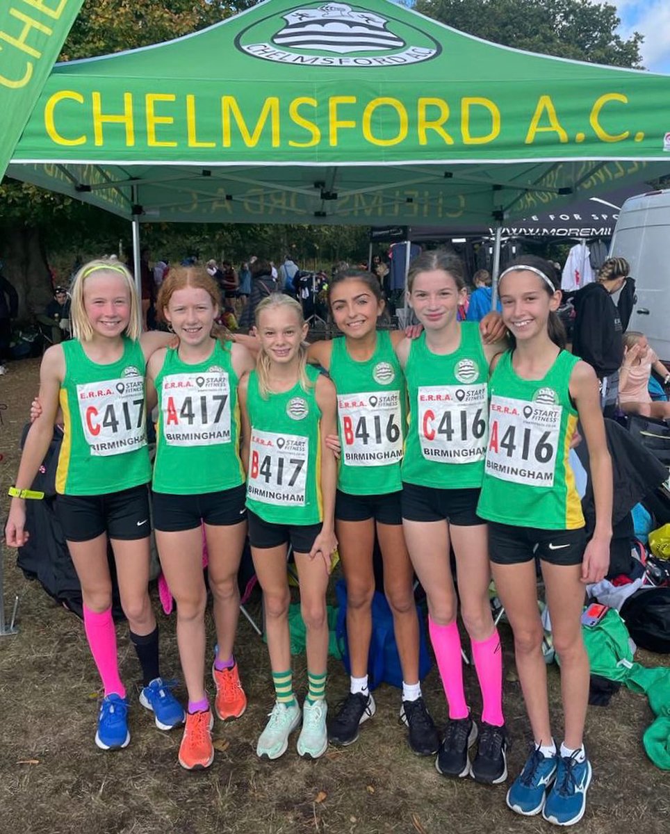 Chelmsfordac's tweet photo. We had an awesome day at the National Road Relays.
U13G’s A Team coming in a brilliant 3rd and the B Team not far behind in 7th. U15G 39th, U17W 19th &amp; Sen Men 58th.
Every single one of our athletes put their all in for the club today and we couldn’t be prouder of them💚👏👏💛 https://t.co/m0ESaZfa0f