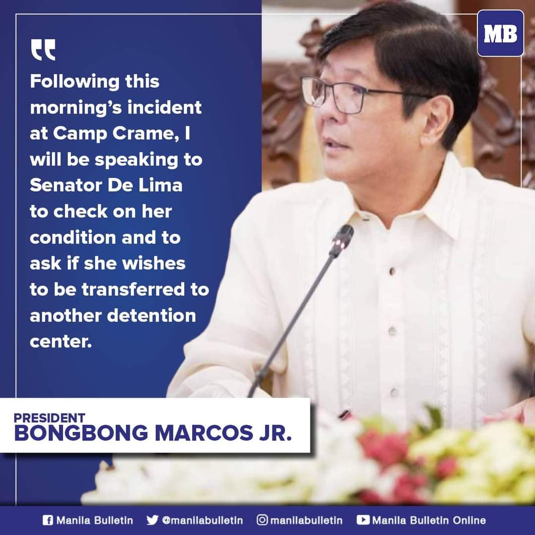 Take care of her PBBM for sure pag may nangyari sa kanya ikaw na nman ang may kasalanan...gagamitin na nman ng mga makakaliwa para sirain ka... 🙄😏🙄😏