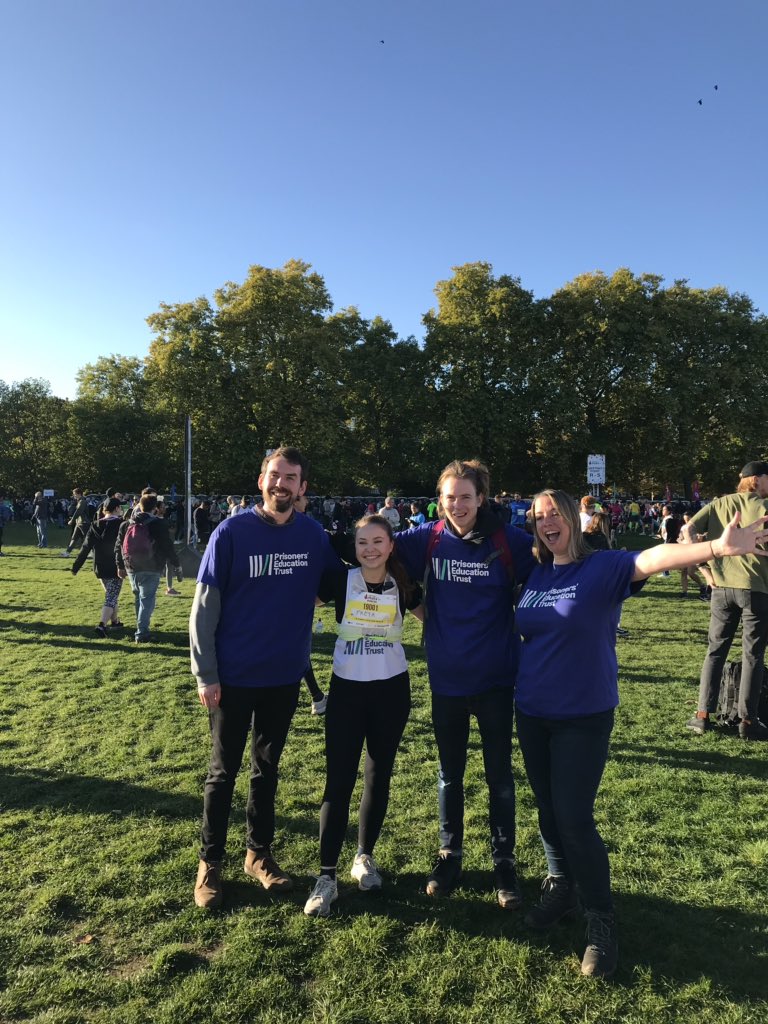 PrisonersEd's tweet photo. 🏃‍♀️ Today’s the day! We’re at the #RoyalParksHalf Marathon to cheer on our supporters who are running to raise money for prison education. Good luck and we’ll see you at the finish line! @RoyalParksHalf https://t.co/EBZRnhyJCY