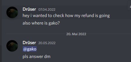 drueser's tweet photo. @0xGako used to buy discords invites from him and always payed in advance. 

Suddenly he just disappeared and now ghosts me for 350€ https://t.co/0JjNBPQryH