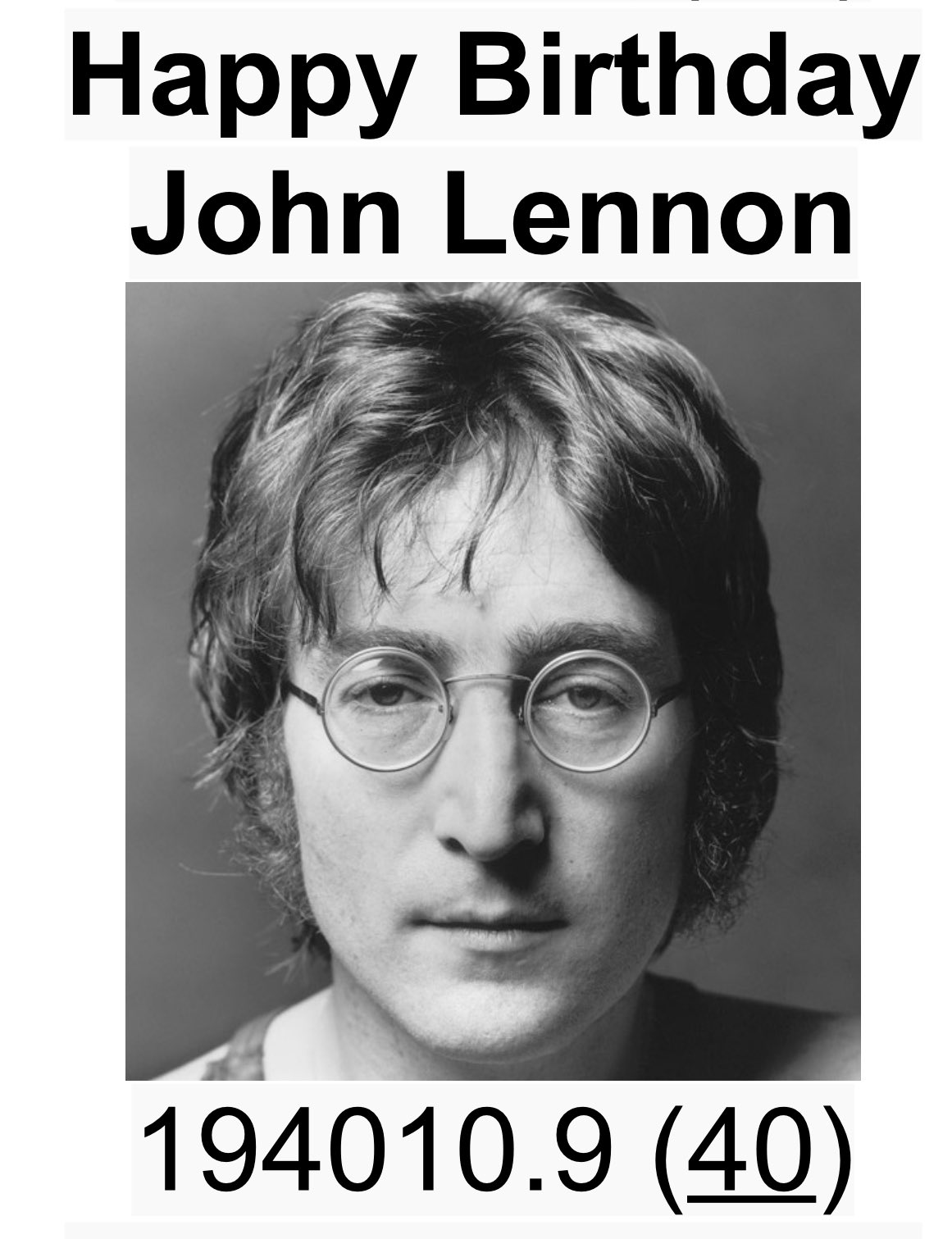 Happy Birthday Dear John Lennon         82        