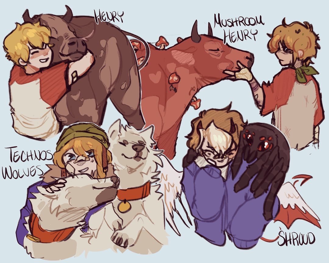BagolBytes's tweet image. CTommy + Dsmp animals #tommyinnitfanart