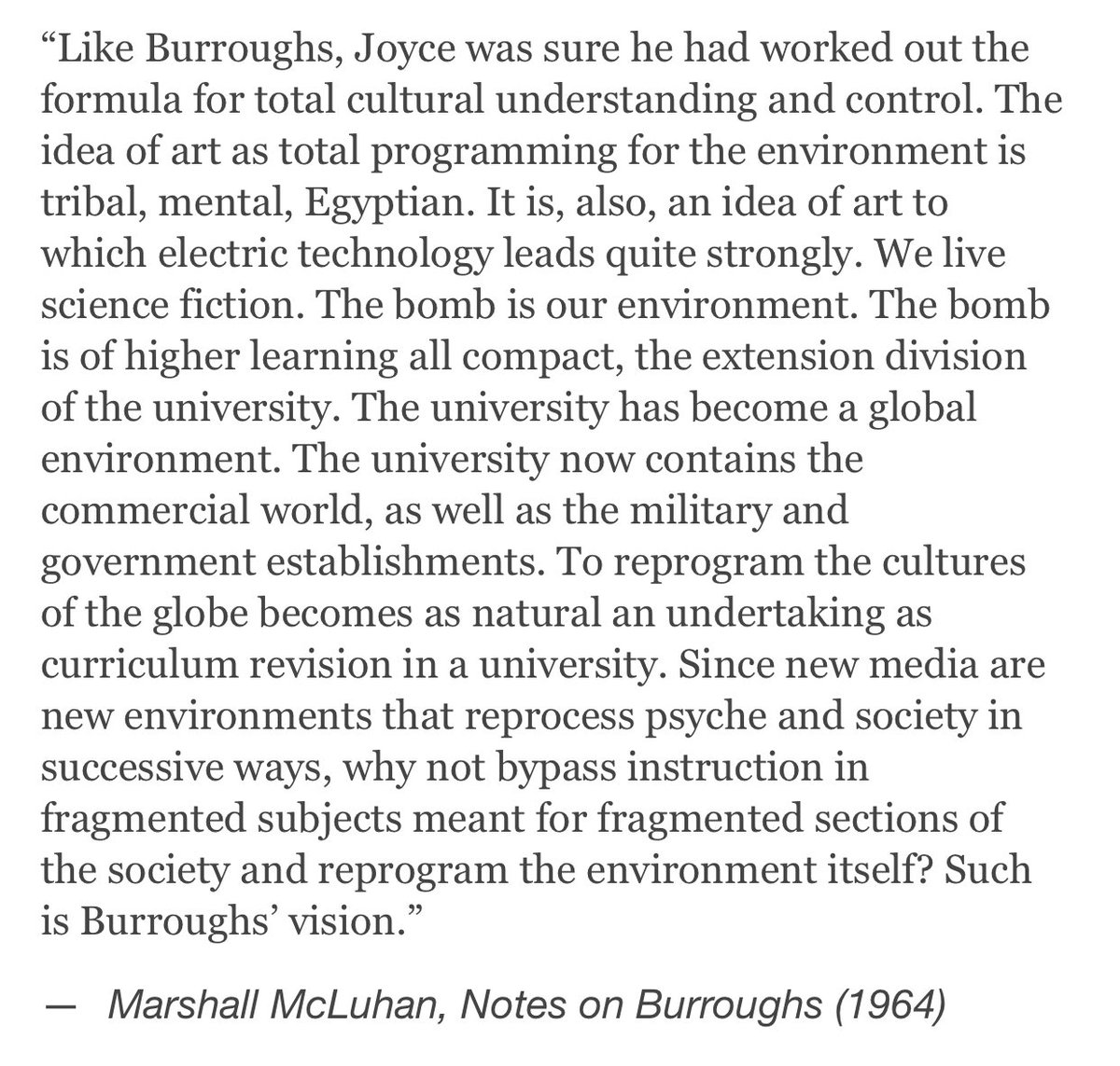 Word. #BestApocalypseEver #ye #WilliamBurroughs #JamesJoyce #MarshallMcLuhan #Drucker #art #poetry “The best way to predict the future is to create it.”