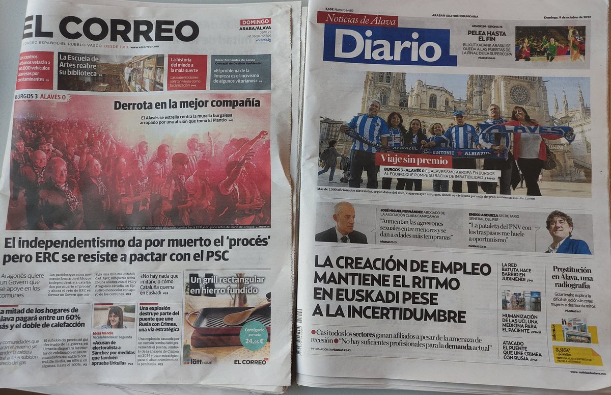 JaviOrtegabcf's tweet photo. Así amanece hoy Vitoria...que me cuenten qué campaña publicitaria ( y sin pagar viajes de promoción a ningún friki de trajes "Ágata Ruiz de la Prada") promociona más Burgos, que el @Burgos_CF , y que evento atrae a más gente a Burgos, ni congresos.
         👇👇👇👇👇👇👇👇👇👇 https://t.co/GE0R6EdOzd